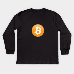 Button Bitcoin Kids Long Sleeve T-Shirt